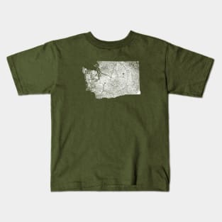 Washington State Tree Rings Map Kids T-Shirt